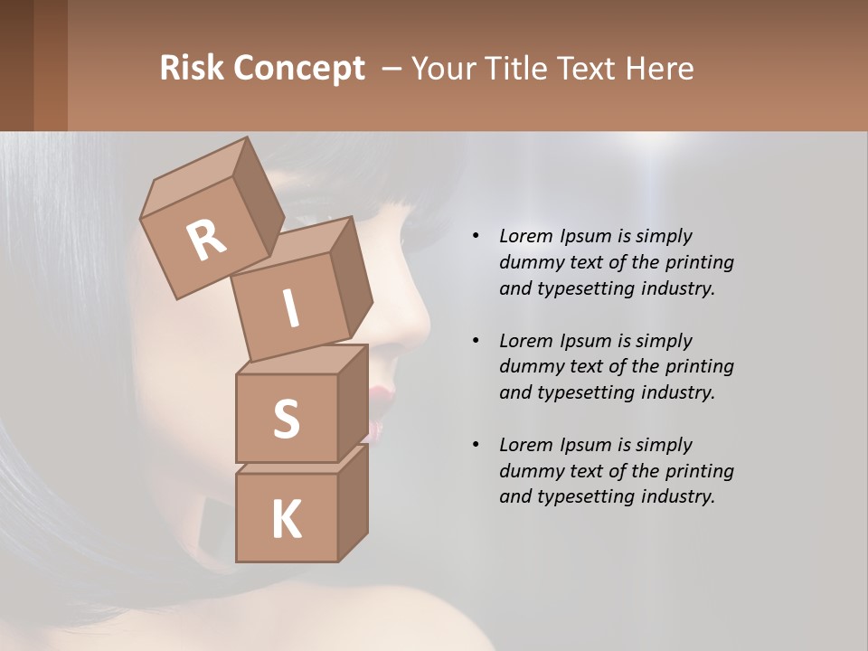 A Woman With Black Hair And Red Lipstick PowerPoint Template