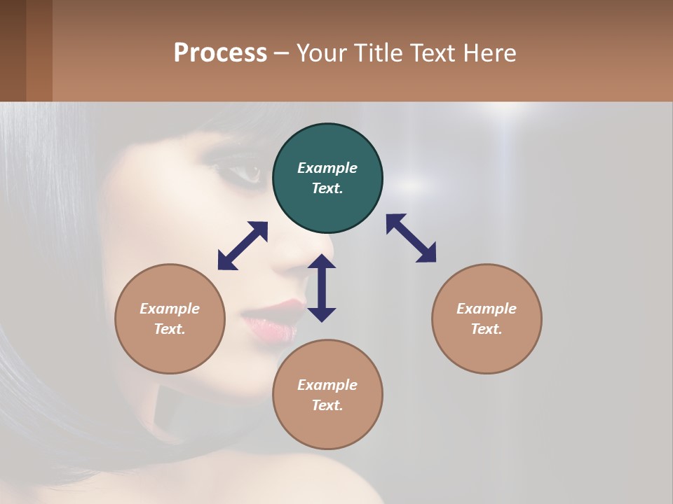 A Woman With Black Hair And Red Lipstick PowerPoint Template