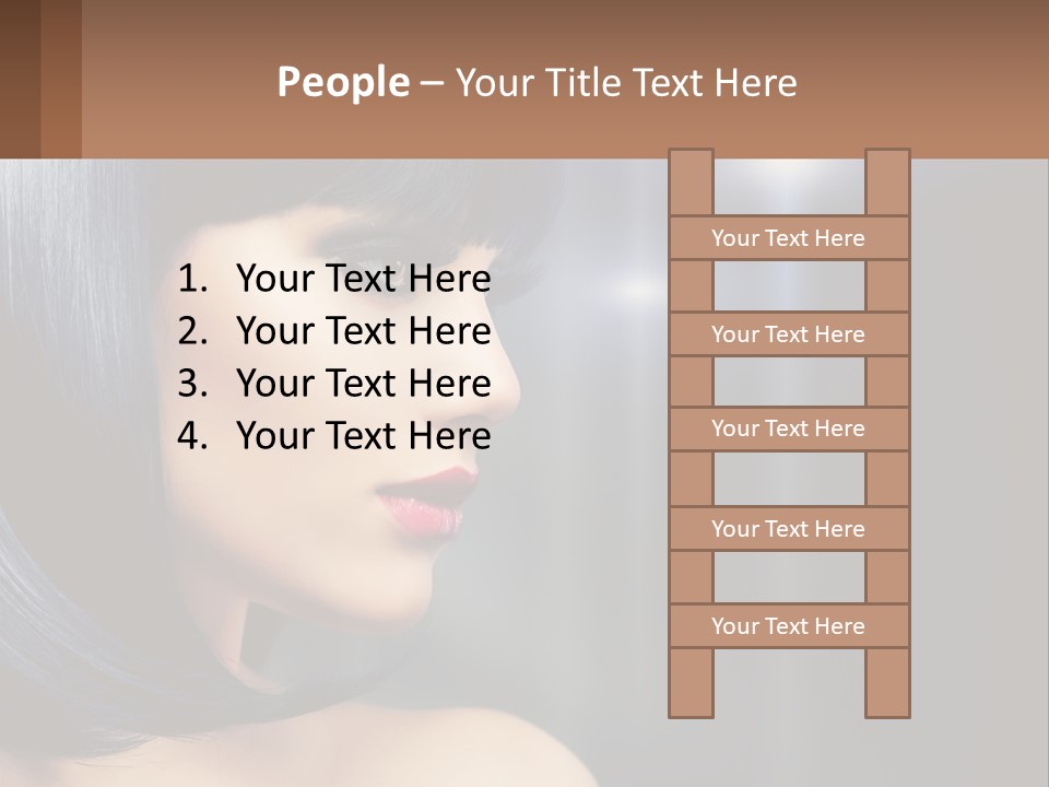 A Woman With Black Hair And Red Lipstick PowerPoint Template