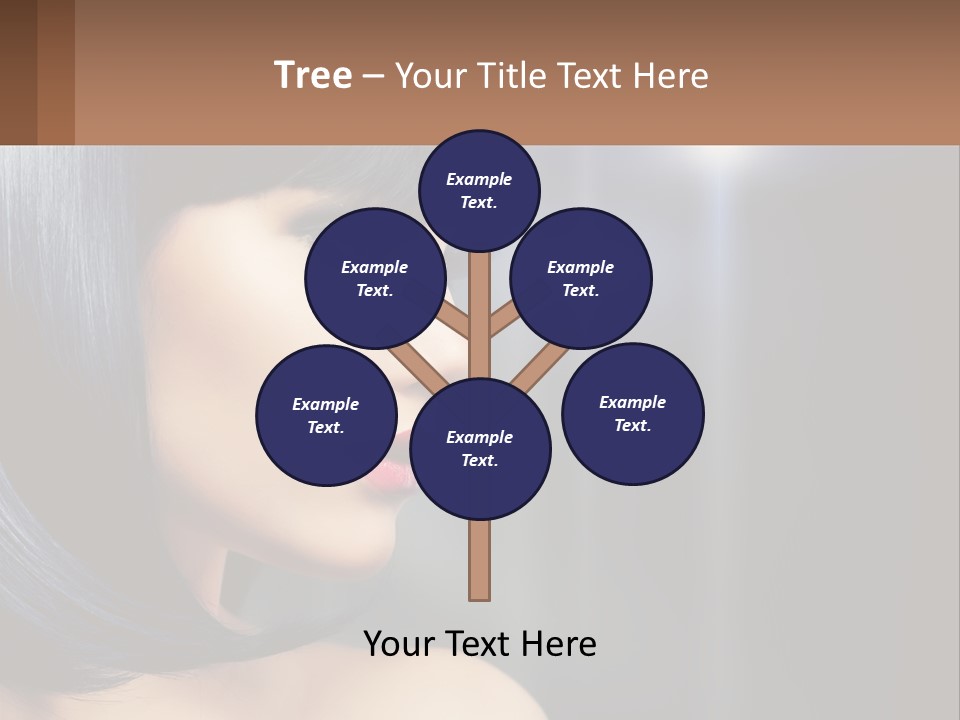 A Woman With Black Hair And Red Lipstick PowerPoint Template