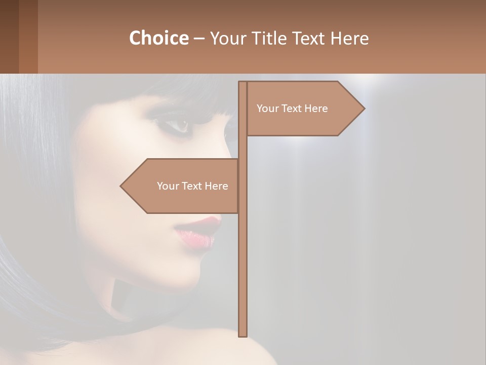 A Woman With Black Hair And Red Lipstick PowerPoint Template