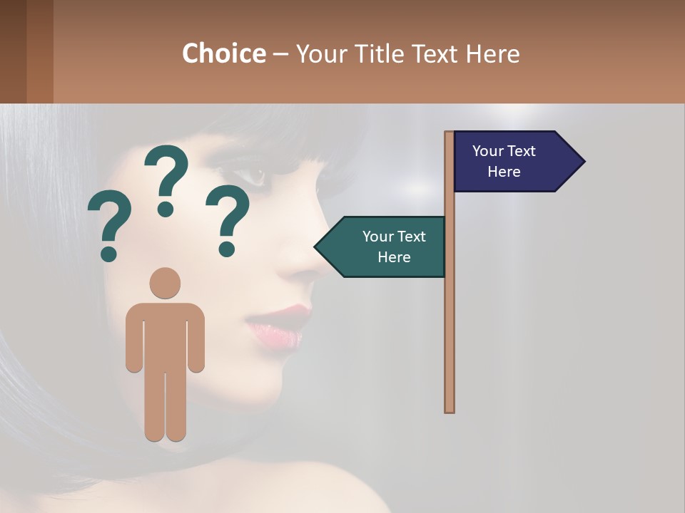 A Woman With Black Hair And Red Lipstick PowerPoint Template