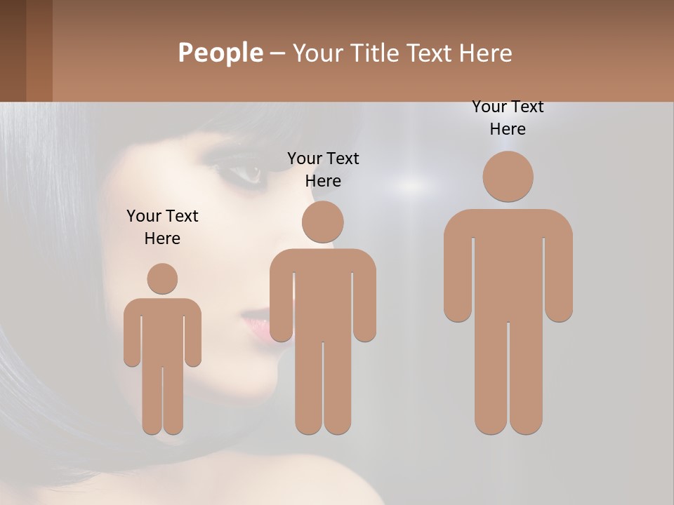 A Woman With Black Hair And Red Lipstick PowerPoint Template