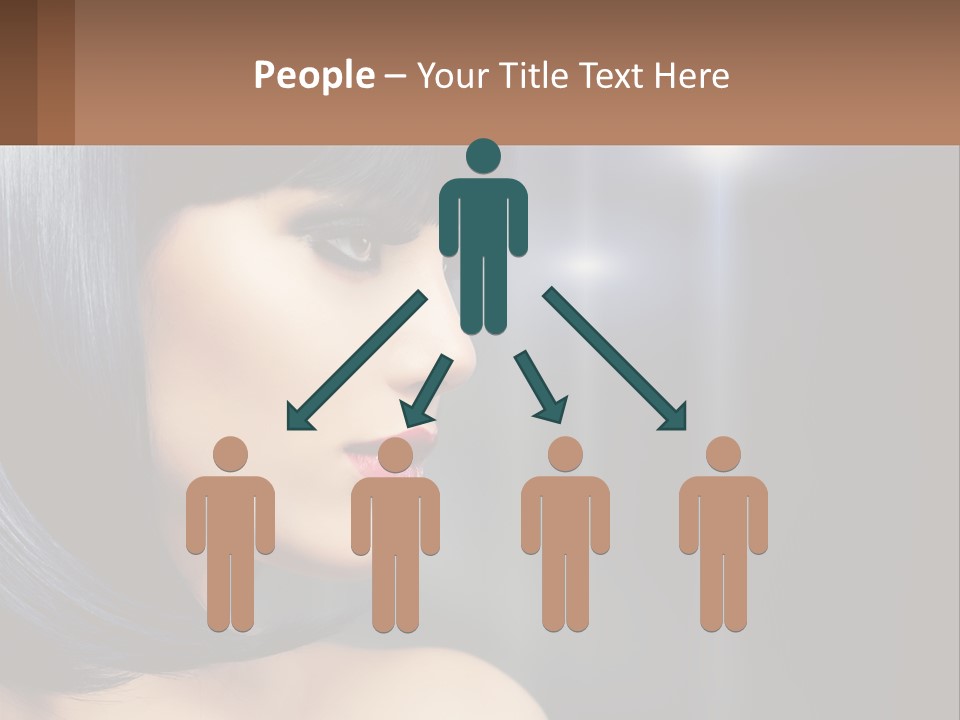 A Woman With Black Hair And Red Lipstick PowerPoint Template