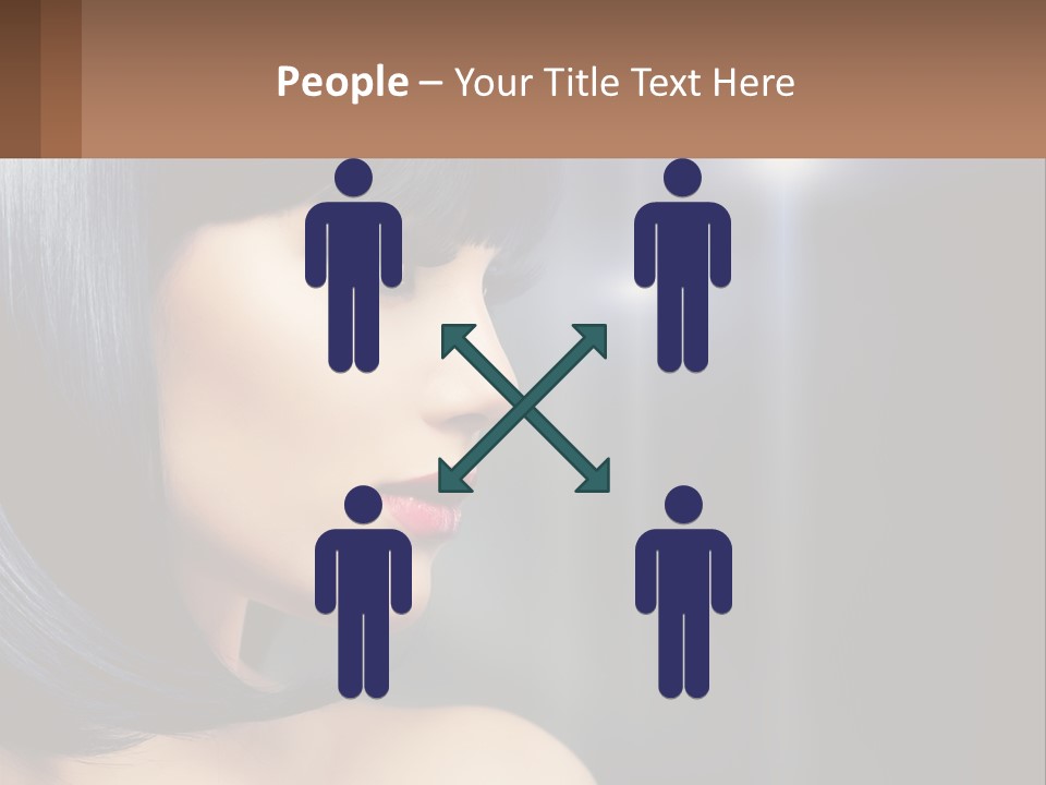 A Woman With Black Hair And Red Lipstick PowerPoint Template