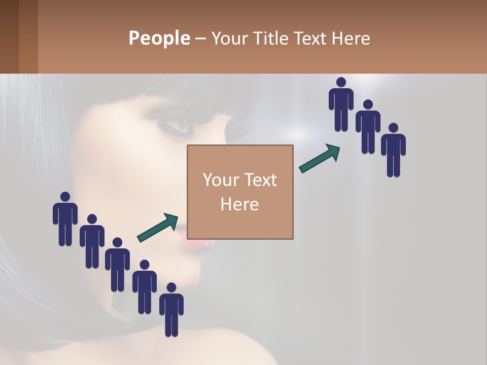 A Woman With Black Hair And Red Lipstick PowerPoint Template