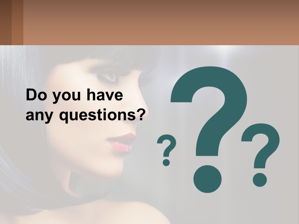 A Woman With Black Hair And Red Lipstick PowerPoint Template