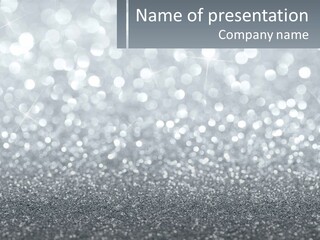 A Silver Glitter Background With A Place For The Name Of The Presentation PowerPoint Template