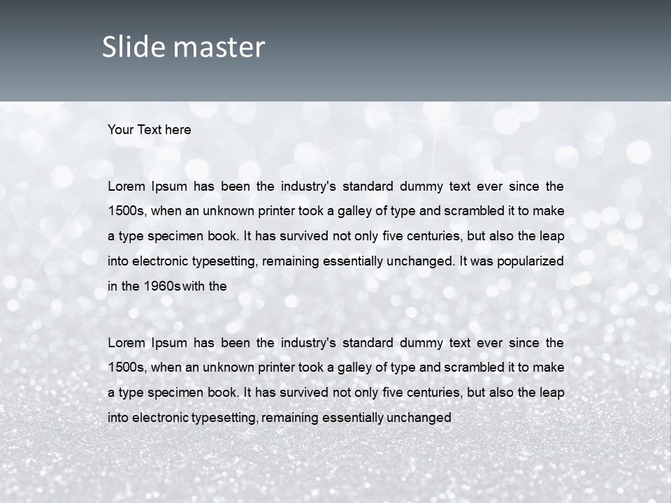 A Silver Glitter Background With A Place For The Name Of The Presentation PowerPoint Template