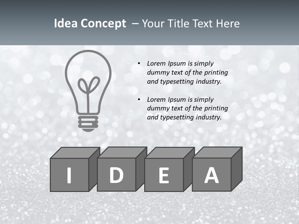 A Silver Glitter Background With A Place For The Name Of The Presentation PowerPoint Template