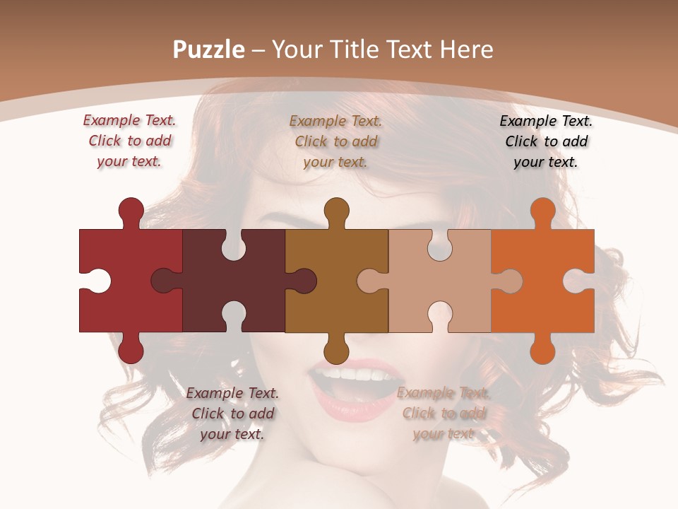 A Woman With Red Hair Is Smiling For The Camera PowerPoint Template