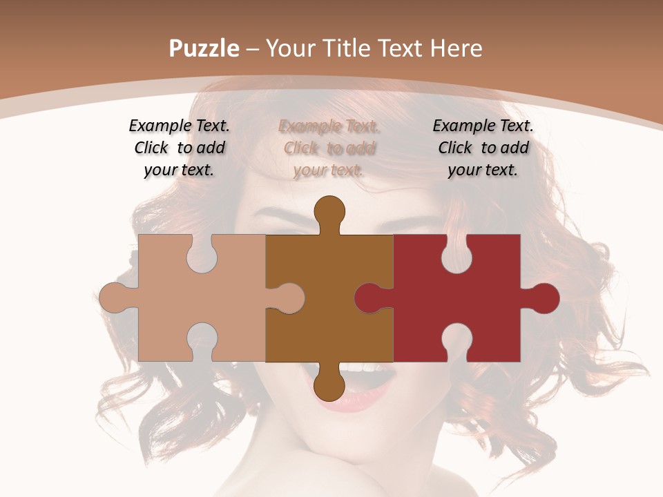 A Woman With Red Hair Is Smiling For The Camera PowerPoint Template