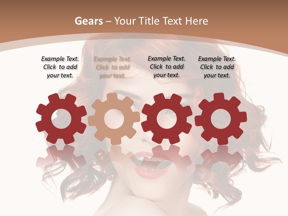 A Woman With Red Hair Is Smiling For The Camera PowerPoint Template