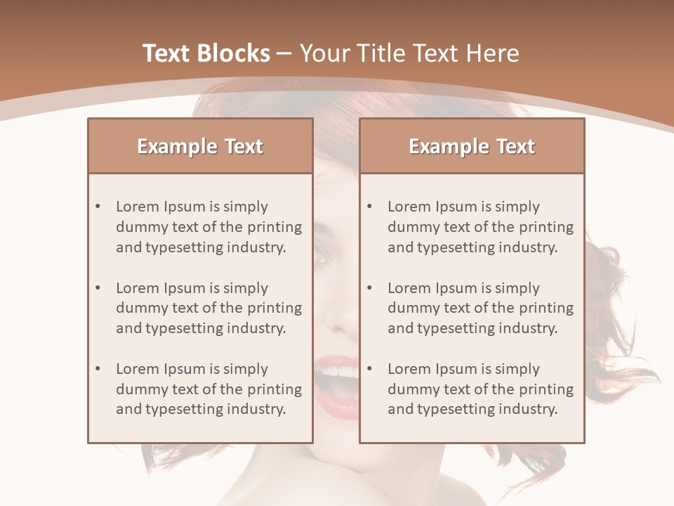 A Woman With Red Hair Is Smiling For The Camera PowerPoint Template