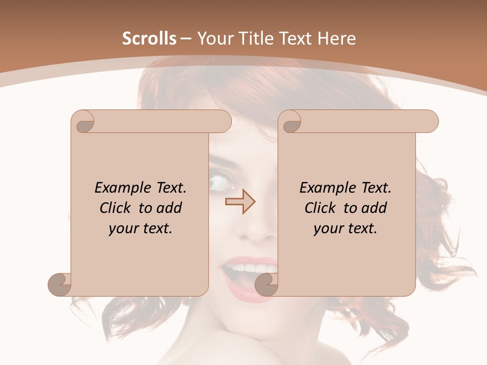 A Woman With Red Hair Is Smiling For The Camera PowerPoint Template