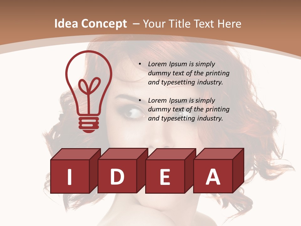 A Woman With Red Hair Is Smiling For The Camera PowerPoint Template