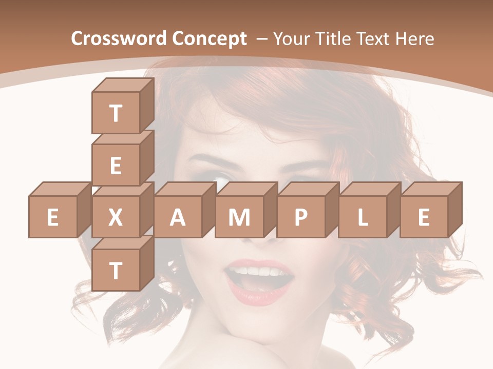 A Woman With Red Hair Is Smiling For The Camera PowerPoint Template