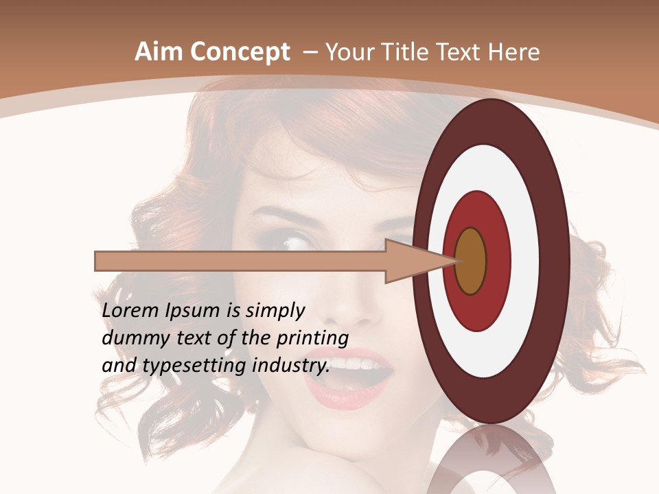 A Woman With Red Hair Is Smiling For The Camera PowerPoint Template