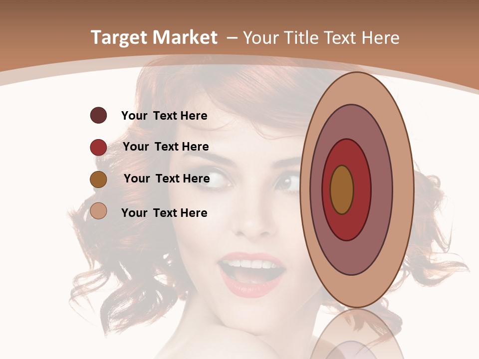A Woman With Red Hair Is Smiling For The Camera PowerPoint Template