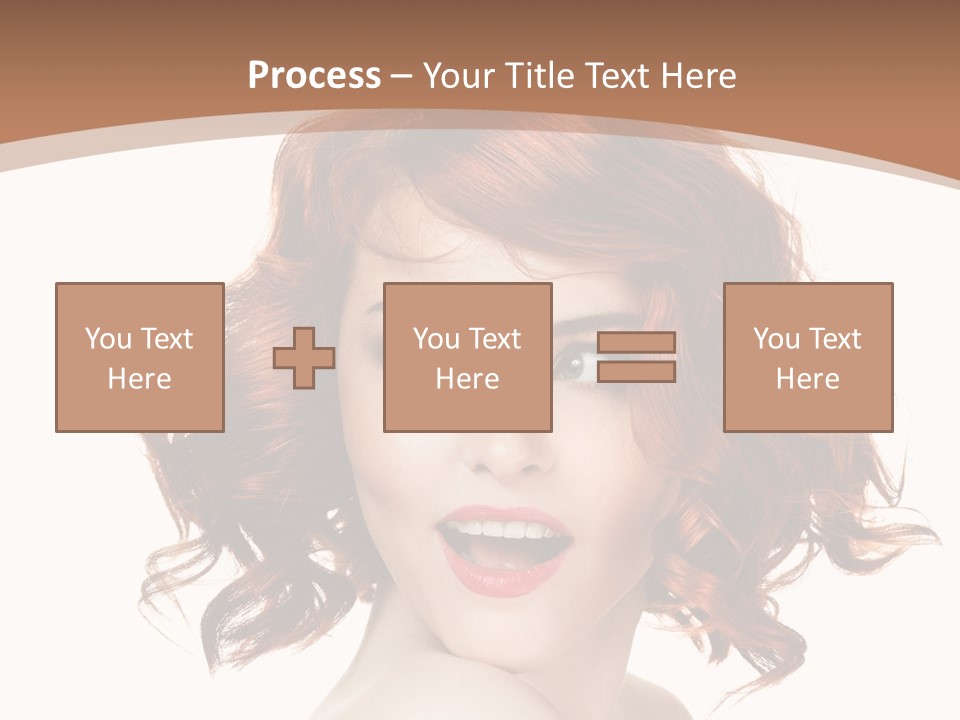 A Woman With Red Hair Is Smiling For The Camera PowerPoint Template