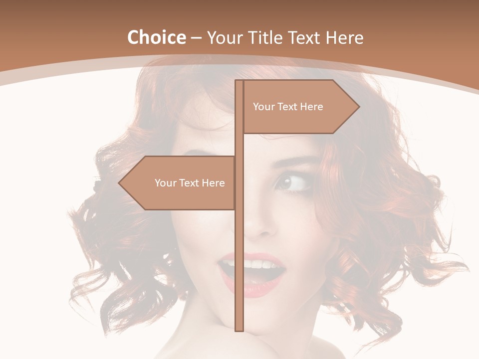 A Woman With Red Hair Is Smiling For The Camera PowerPoint Template