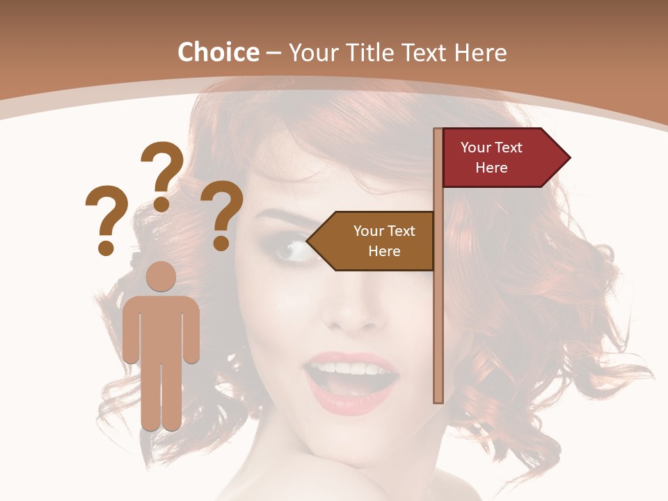 A Woman With Red Hair Is Smiling For The Camera PowerPoint Template