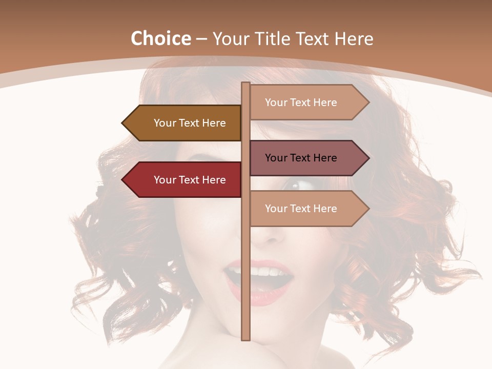 A Woman With Red Hair Is Smiling For The Camera PowerPoint Template