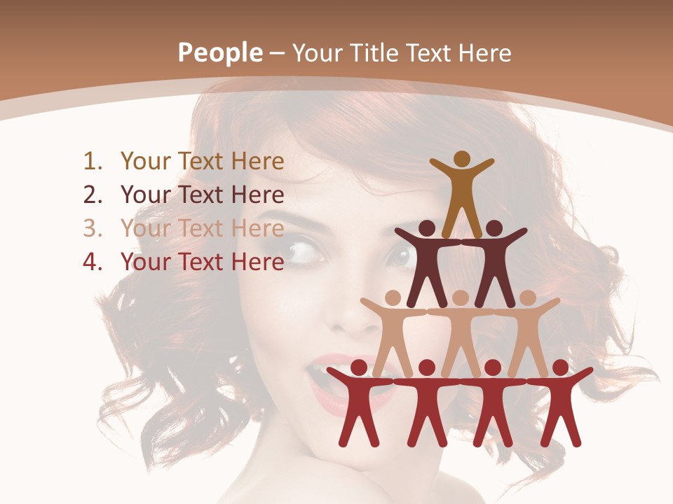 A Woman With Red Hair Is Smiling For The Camera PowerPoint Template