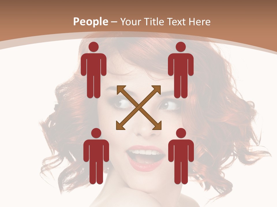 A Woman With Red Hair Is Smiling For The Camera PowerPoint Template