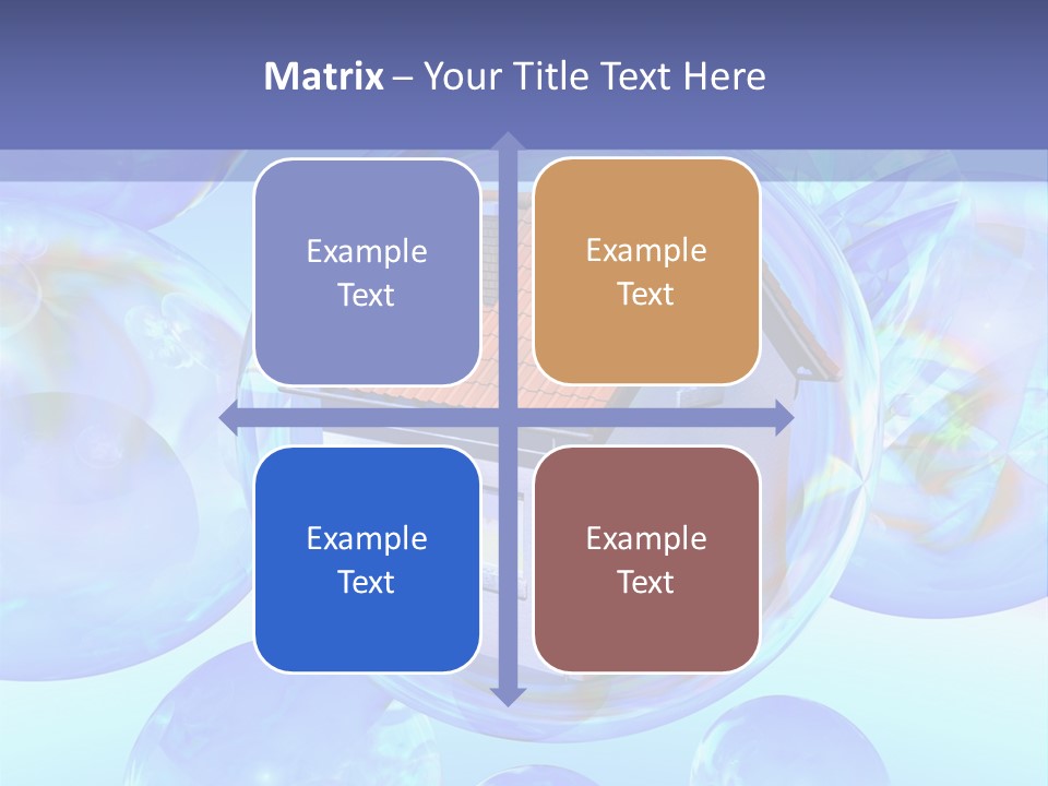 A House Surrounded By Bubbles With A Blue Sky In The Background PowerPoint Template