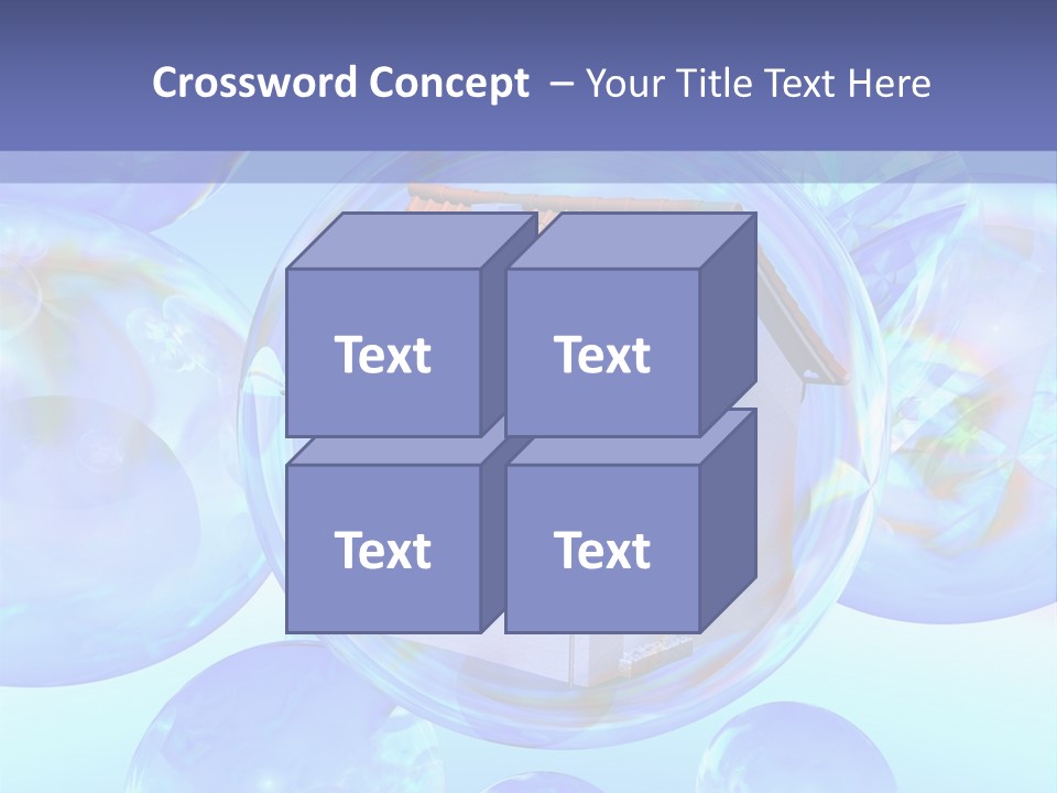 A House Surrounded By Bubbles With A Blue Sky In The Background PowerPoint Template