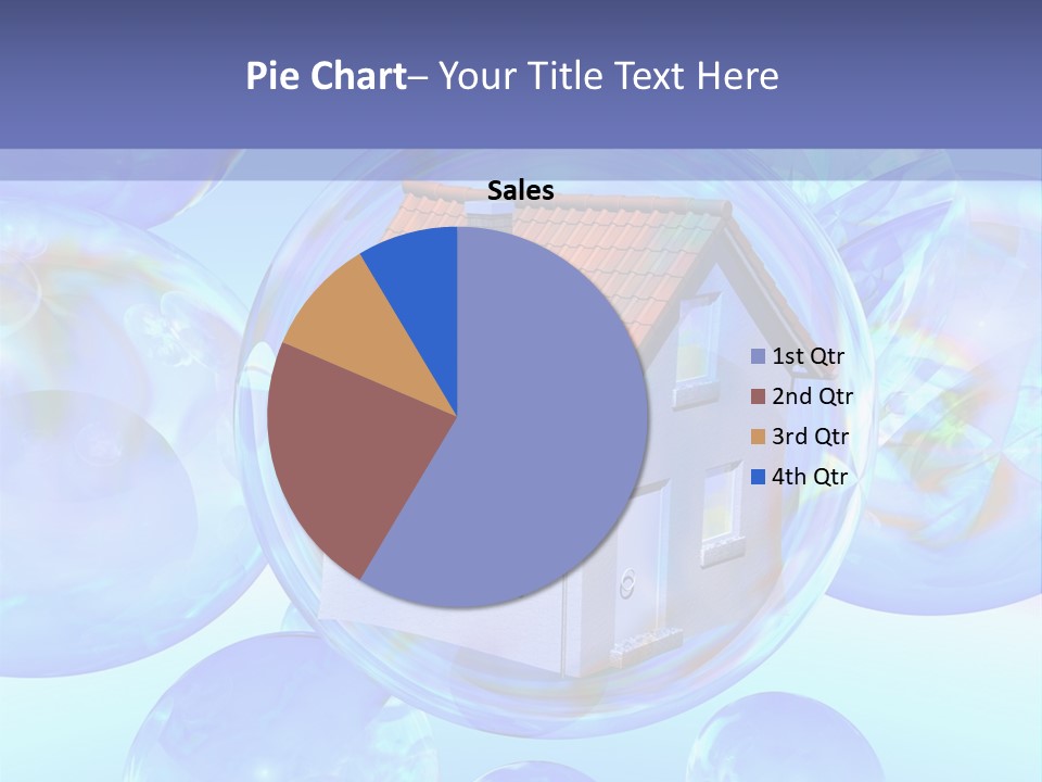 A House Surrounded By Bubbles With A Blue Sky In The Background PowerPoint Template