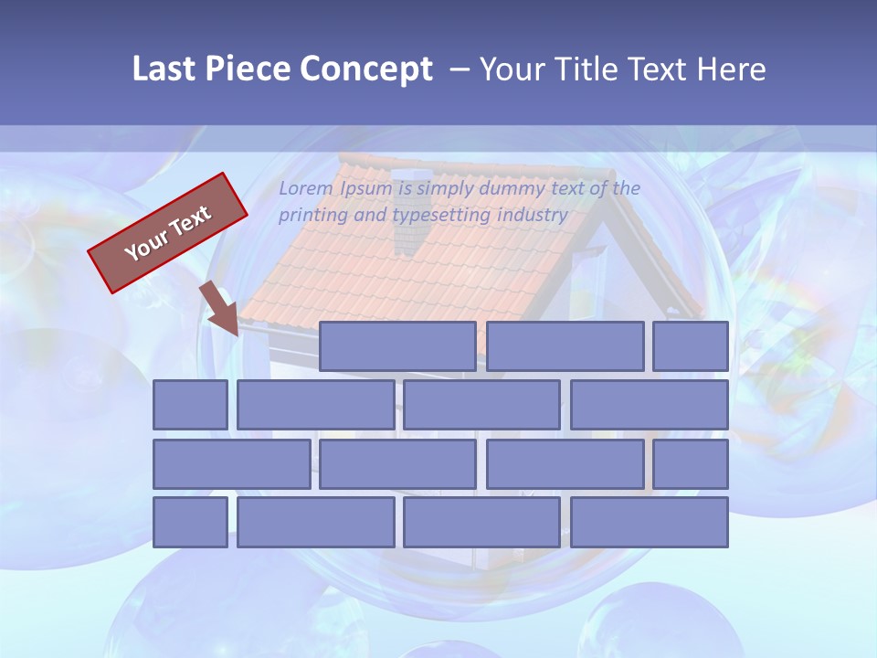 A House Surrounded By Bubbles With A Blue Sky In The Background PowerPoint Template