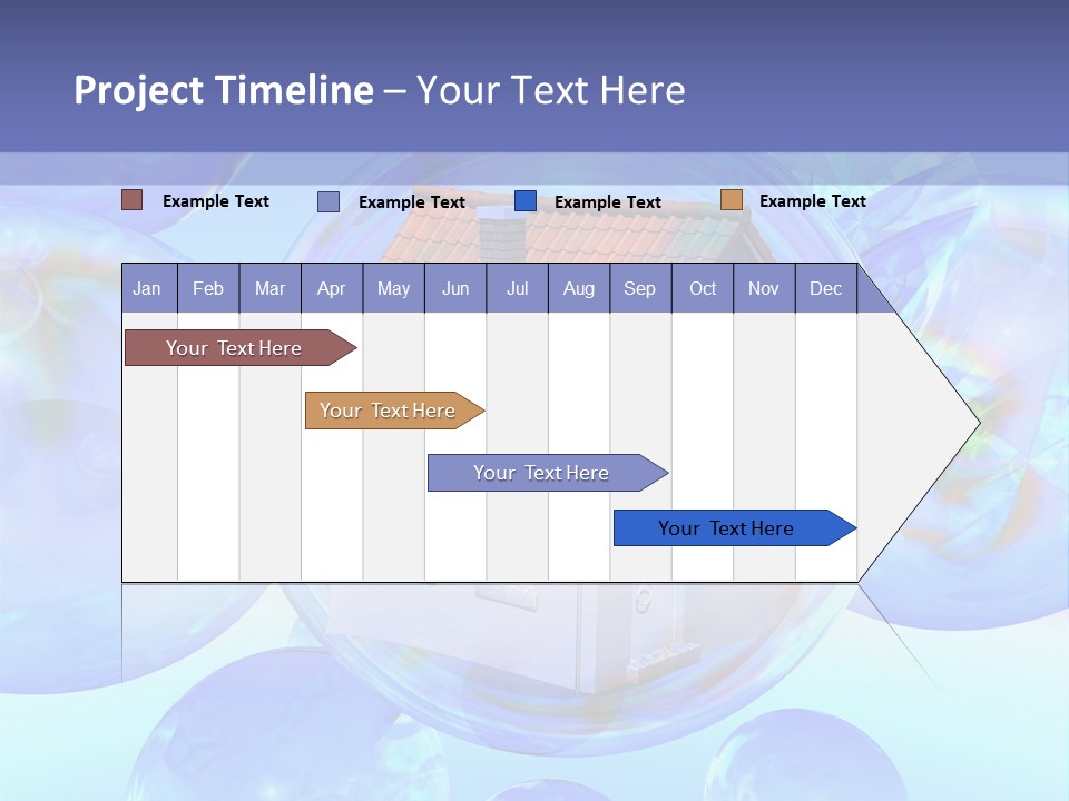 A House Surrounded By Bubbles With A Blue Sky In The Background PowerPoint Template