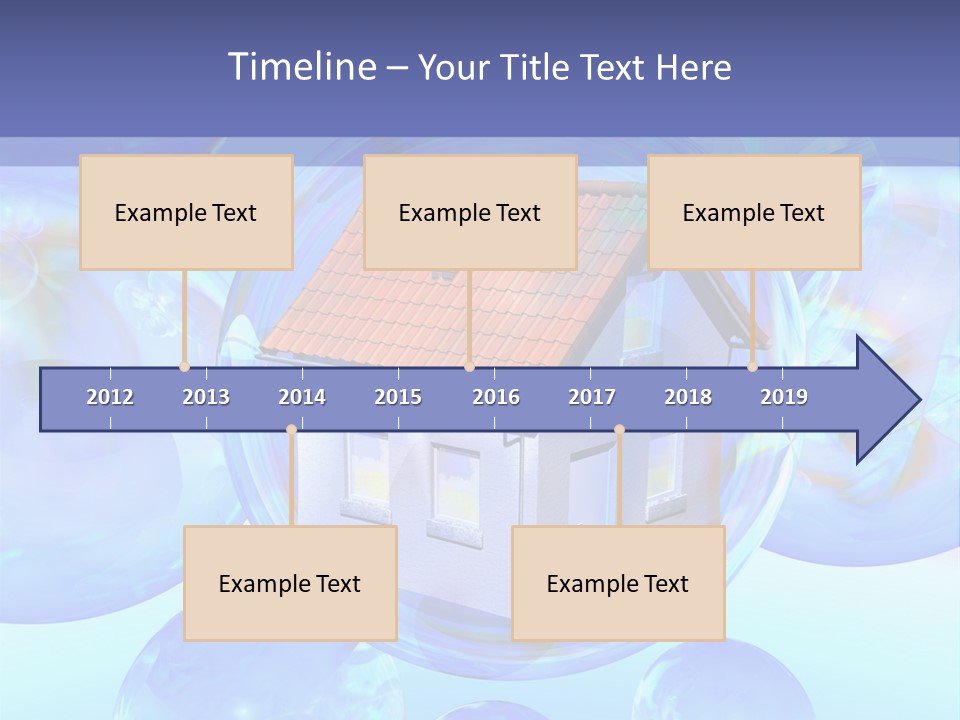 A House Surrounded By Bubbles With A Blue Sky In The Background PowerPoint Template