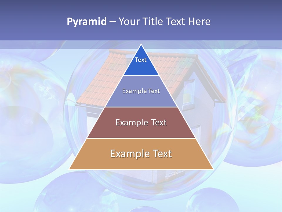 A House Surrounded By Bubbles With A Blue Sky In The Background PowerPoint Template