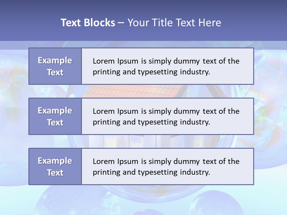 A House Surrounded By Bubbles With A Blue Sky In The Background PowerPoint Template