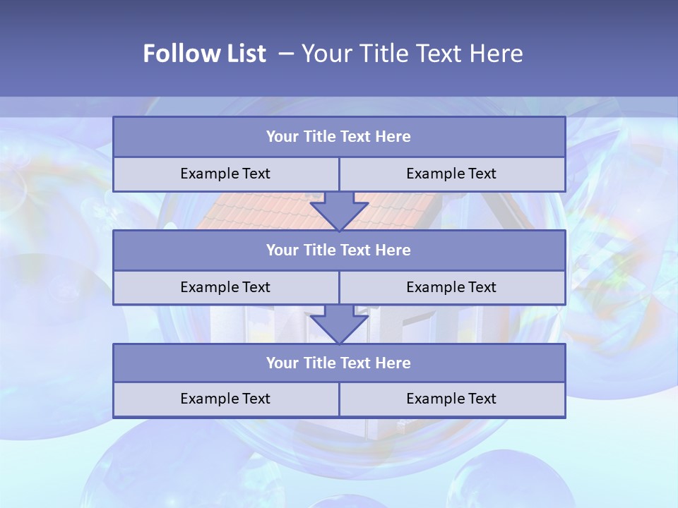 A House Surrounded By Bubbles With A Blue Sky In The Background PowerPoint Template