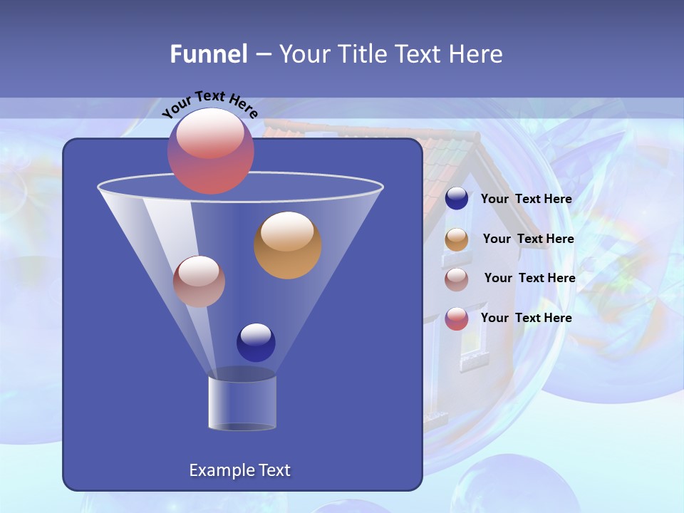 A House Surrounded By Bubbles With A Blue Sky In The Background PowerPoint Template