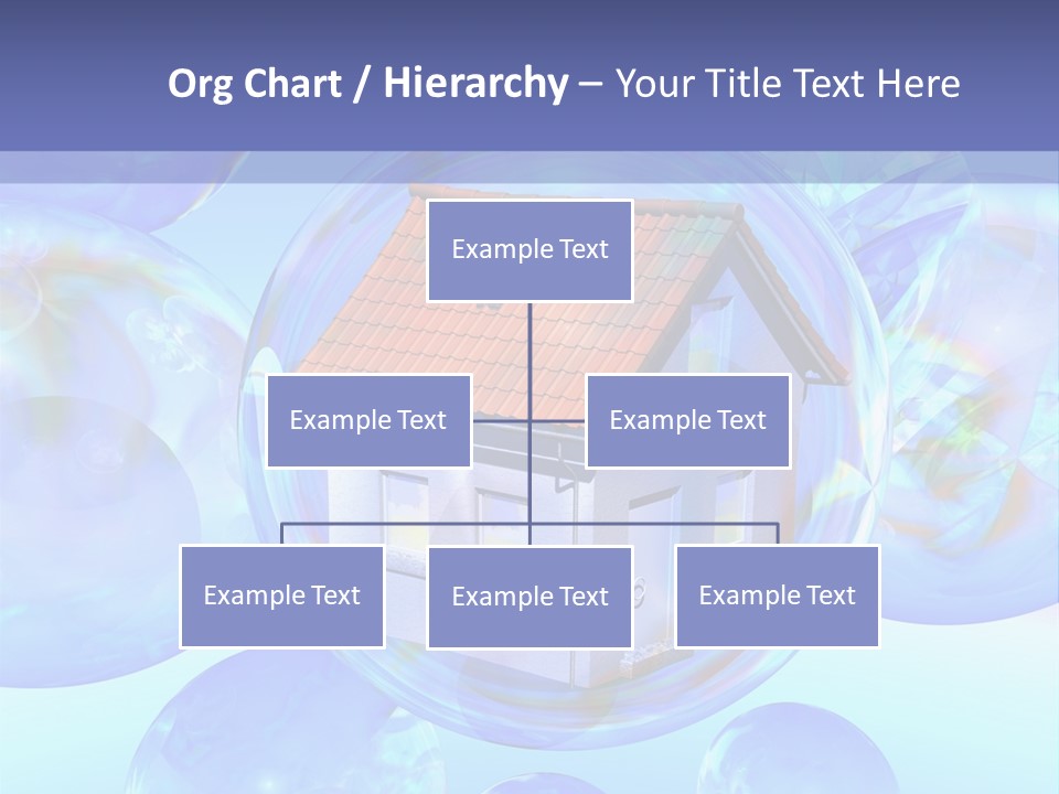 A House Surrounded By Bubbles With A Blue Sky In The Background PowerPoint Template