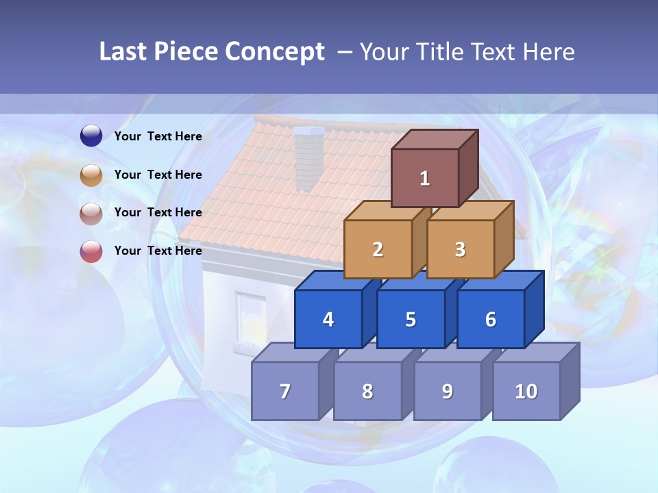 A House Surrounded By Bubbles With A Blue Sky In The Background PowerPoint Template