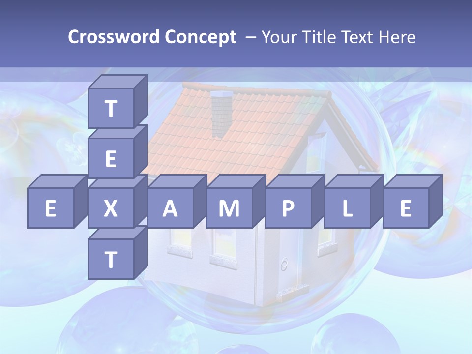 A House Surrounded By Bubbles With A Blue Sky In The Background PowerPoint Template