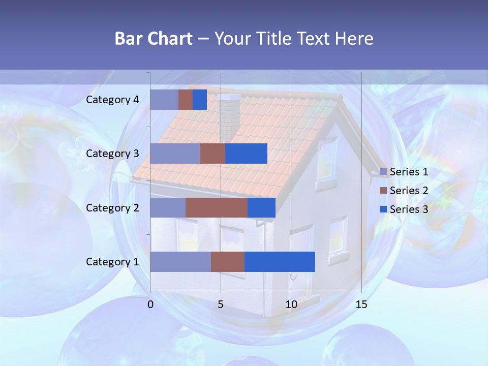 A House Surrounded By Bubbles With A Blue Sky In The Background PowerPoint Template