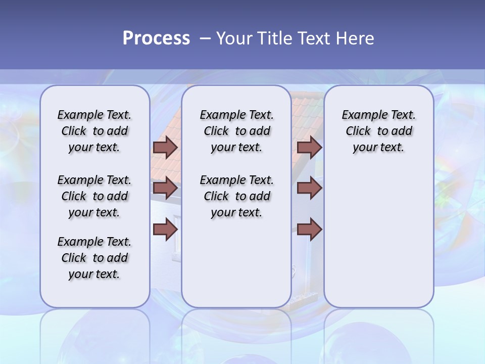 A House Surrounded By Bubbles With A Blue Sky In The Background PowerPoint Template