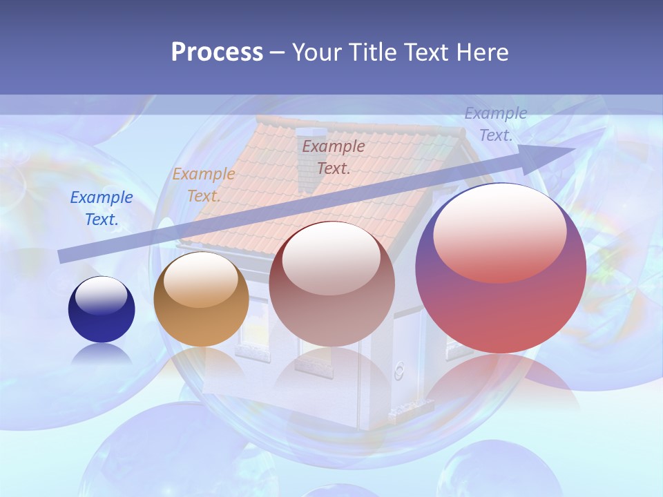 A House Surrounded By Bubbles With A Blue Sky In The Background PowerPoint Template
