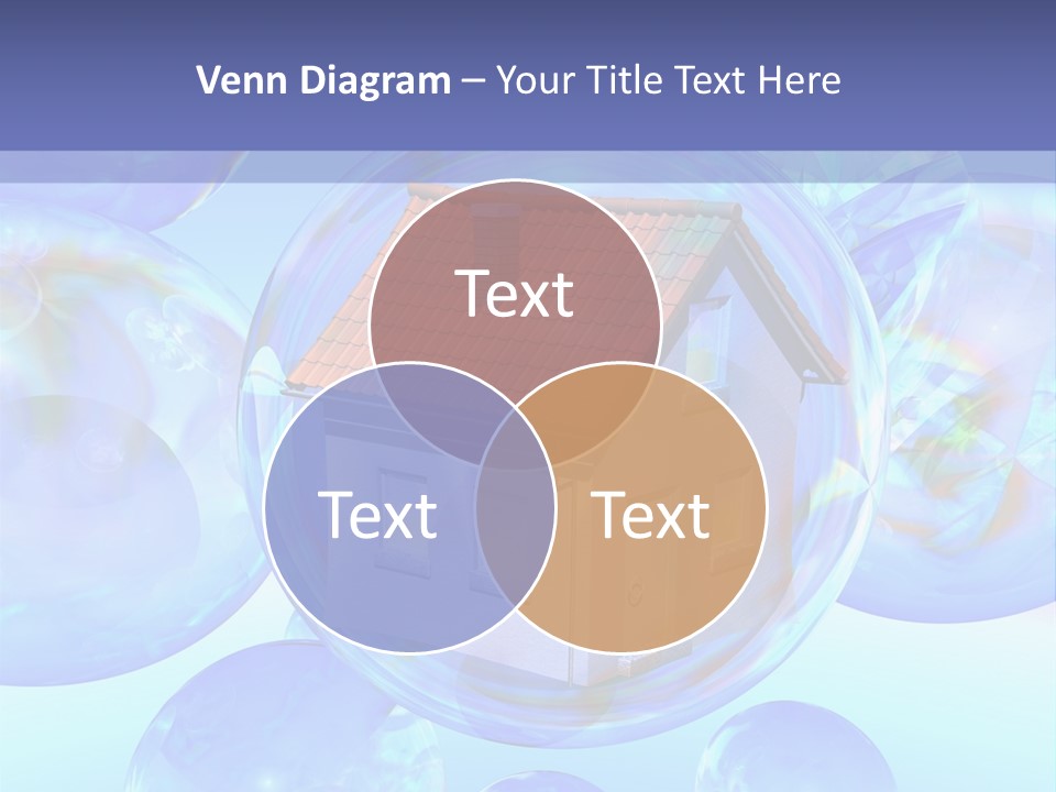 A House Surrounded By Bubbles With A Blue Sky In The Background PowerPoint Template