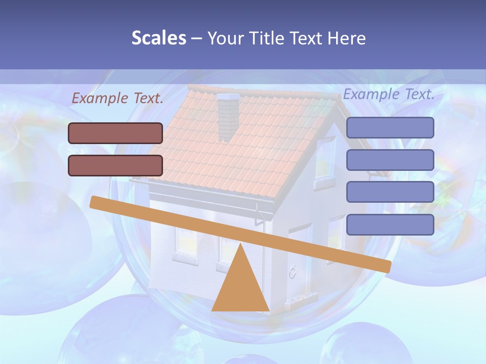 A House Surrounded By Bubbles With A Blue Sky In The Background PowerPoint Template