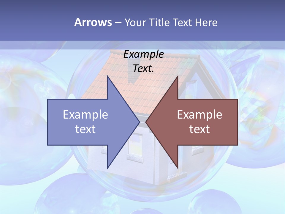 A House Surrounded By Bubbles With A Blue Sky In The Background PowerPoint Template