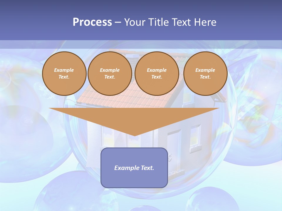 A House Surrounded By Bubbles With A Blue Sky In The Background PowerPoint Template