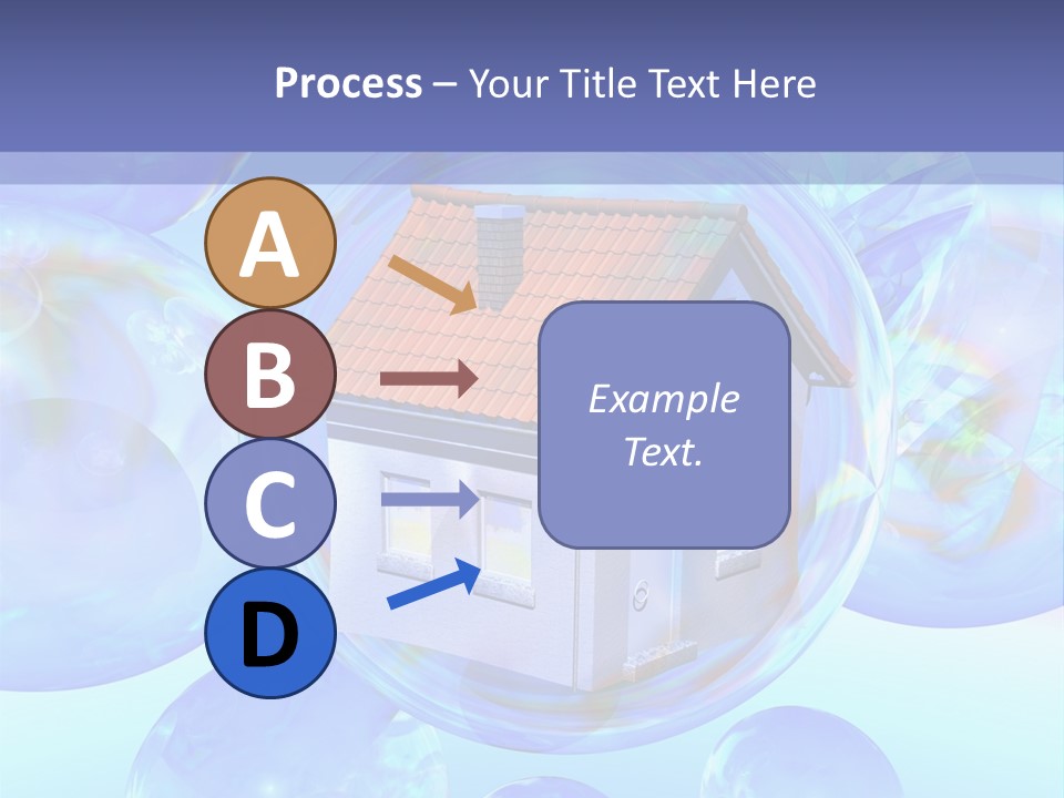 A House Surrounded By Bubbles With A Blue Sky In The Background PowerPoint Template